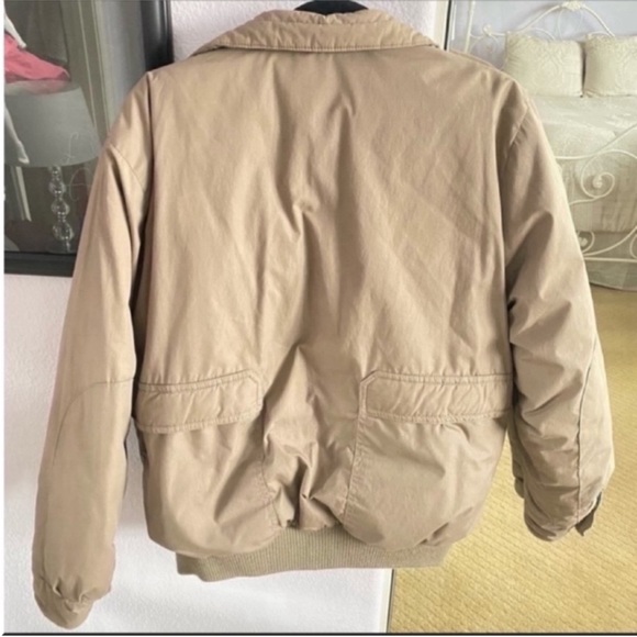 Men's Tan Brown Plaid Lined Puffer Jacket Size Medium - Picture 3 of 7